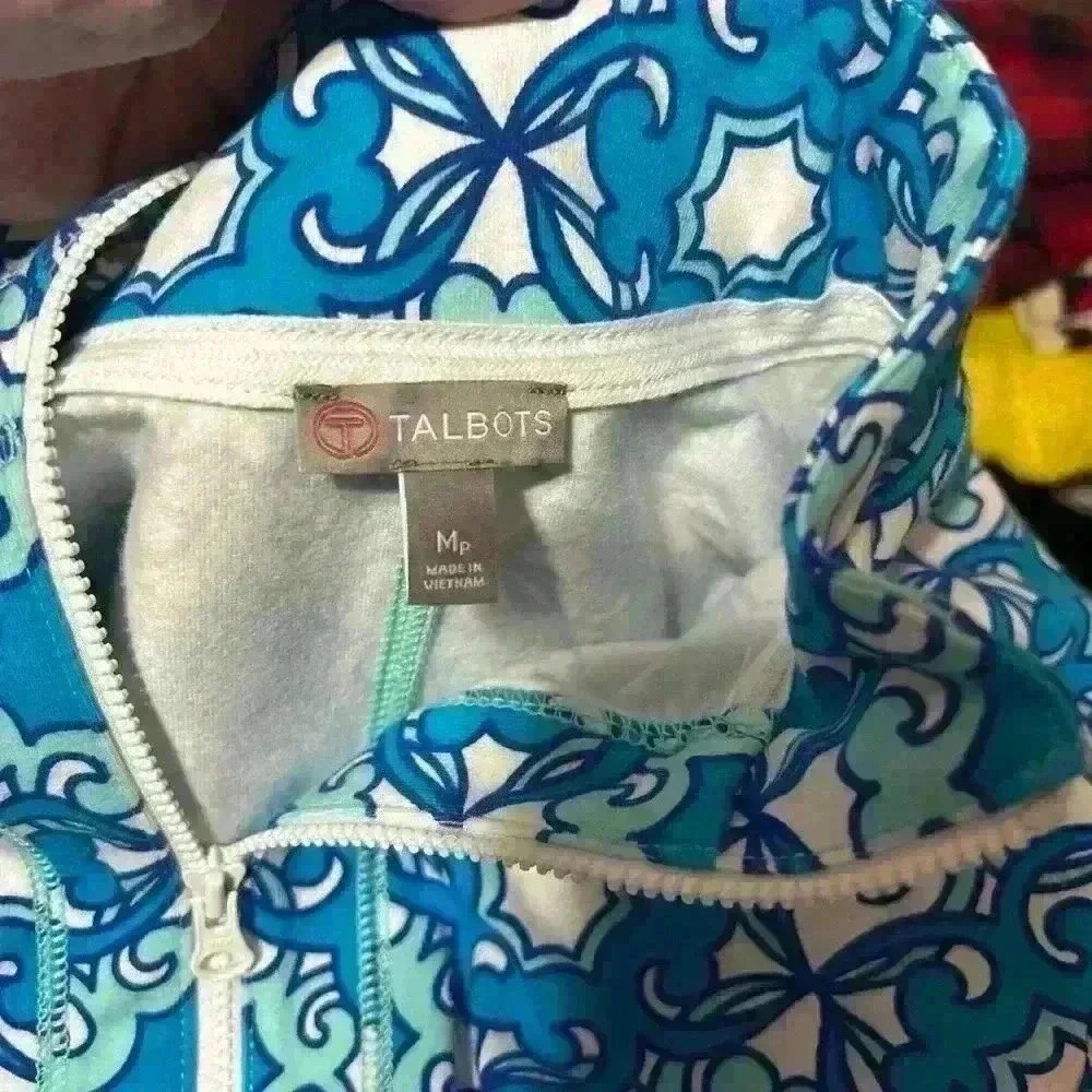 Talbots Zip Up Jacket. Blue Medium Petite Lightwe… - image 6
